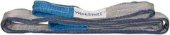 Value Collection - 9' Long x 2" Wide, 6,400 Lb Vertical Capacity, 2 Ply, Polyester Web Sling - 5,000 Lb Choker Capacity, Silver (Color), with Eye & Eye (Flat) - Eagle Tool & Supply
