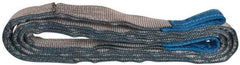 Value Collection - 12' Long x 2" Wide, 6,400 Lb Vertical Capacity, 2 Ply, Polyester Web Sling - 5,000 Lb Choker Capacity, Silver (Color), with Eye & Eye (Flat) - Eagle Tool & Supply