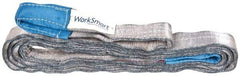 Value Collection - 14' Long x 2" Wide, 6,400 Lb Vertical Capacity, 2 Ply, Polyester Web Sling - 5,000 Lb Choker Capacity, with Eye & Eye (Flat) - Eagle Tool & Supply