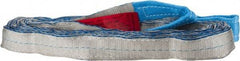Value Collection - 16' Long x 2" Wide, 6,400 Lb Vertical Capacity, 2 Ply, Polyester Web Sling - 5,000 Lb Choker Capacity, Silver (Color), with Eye & Eye (Flat) - Eagle Tool & Supply