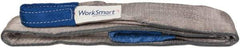 Value Collection - 6' Long x 3" Wide, 8,600 Lb Vertical Capacity, 2 Ply, Polyester Web Sling - 6,900 Lb Choker Capacity, Silver (Color), with Eye & Eye (Flat) - Eagle Tool & Supply