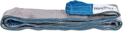 Value Collection - 9' Long x 3" Wide, 8,600 Lb Vertical Capacity, 2 Ply, Polyester Web Sling - 6,900 Lb Choker Capacity, with Eye & Eye (Flat) - Eagle Tool & Supply