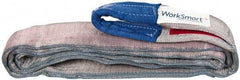 Value Collection - 10' Long x 3" Wide, 8,600 Lb Vertical Capacity, 2 Ply, Polyester Web Sling - 6,900 Lb Choker Capacity, Silver (Color), with Eye & Eye (Flat) - Eagle Tool & Supply