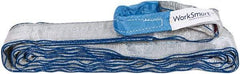 Value Collection - 14' Long x 3" Wide, 8,600 Lb Vertical Capacity, 2 Ply, Polyester Web Sling - 6,900 Lb Choker Capacity, with Eye & Eye (Flat) - Eagle Tool & Supply