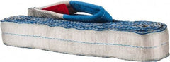 Value Collection - 18' Long x 3" Wide, 8,600 Lb Vertical Capacity, 2 Ply, Polyester Web Sling - 6,900 Lb Choker Capacity, with Eye & Eye (Flat) - Eagle Tool & Supply