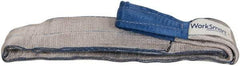 Value Collection - 5' Long x 4" Wide, 11,500 Lb Vertical Capacity, 2 Ply, Polyester Web Sling - 9,200 Lb Choker Capacity, Silver (Color), with Eye & Eye (Flat) - Eagle Tool & Supply