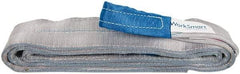 Value Collection - 10' Long x 4" Wide, 11,500 Lb Vertical Capacity, 2 Ply, Polyester Web Sling - 9,200 Lb Choker Capacity, Silver (Color), with Eye & Eye (Flat) - Eagle Tool & Supply