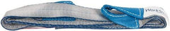 Value Collection - 6' Long x 2" Wide, 3,200 Lb Vertical Capacity, 1 Ply, Polyester Web Sling - 2,500 Lb Choker Capacity, Silver (Color), with Eye & Eye (Twisted) - Eagle Tool & Supply