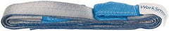 Value Collection - 8' Long x 2" Wide, 3,200 Lb Vertical Capacity, 1 Ply, Polyester Web Sling - 2,500 Lb Choker Capacity, Silver (Color), with Eye & Eye (Twisted) - Eagle Tool & Supply