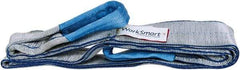 Value Collection - 10' Long x 3" Wide, 4,800 Lb Vertical Capacity, 1 Ply, Polyester Web Sling - 3,800 Lb Choker Capacity, with Eye & Eye (Twisted) - Eagle Tool & Supply