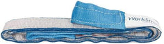 Value Collection - 4' Long x 2" Wide, 6,400 Lb Vertical Capacity, 2 Ply, Polyester Web Sling - 5,000 Lb Choker Capacity, Silver (Color), with Eye & Eye (Twisted) - Eagle Tool & Supply