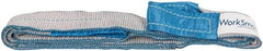 Value Collection - 6' Long x 2" Wide, 6,400 Lb Vertical Capacity, 2 Ply, Polyester Web Sling - 5,000 Lb Choker Capacity, Silver (Color), with Eye & Eye (Twisted) - Eagle Tool & Supply