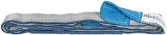 Value Collection - 8' Long x 2" Wide, 6,400 Lb Vertical Capacity, 2 Ply, Polyester Web Sling - 5,000 Lb Choker Capacity, Silver (Color), with Eye & Eye (Twisted) - Eagle Tool & Supply