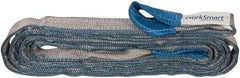Value Collection - 20' Long x 2" Wide, 6,400 Lb Vertical Capacity, 2 Ply, Polyester Web Sling - 5,000 Lb Choker Capacity, Silver (Color), with Eye & Eye (Twisted) - Eagle Tool & Supply