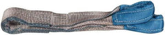 Value Collection - 3' Long x 3" Wide, 8,600 Lb Vertical Capacity, 2 Ply, Polyester Web Sling - 6,900 Lb Choker Capacity, with Eye & Eye (Twisted) - Eagle Tool & Supply