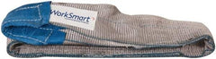 Value Collection - 4' Long x 4" Wide, 11,500 Lb Vertical Capacity, 2 Ply, Polyester Web Sling - 9,200 Lb Choker Capacity, Silver (Color), with Eye & Eye (Twisted) - Eagle Tool & Supply