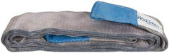 Value Collection - 12' Long x 4" Wide, 11,500 Lb Vertical Capacity, 2 Ply, Polyester Web Sling - 9,200 Lb Choker Capacity, Silver (Color), with Eye & Eye (Twisted) - Eagle Tool & Supply