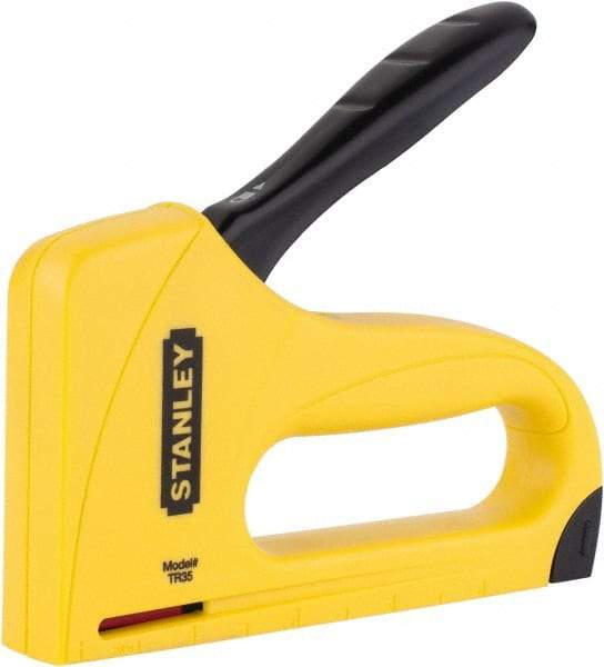 Stanley - Manual Staple Gun - 1/4, 5/16, 3/8" Staples, Yellow & Black, ABS - Eagle Tool & Supply