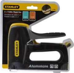 Stanley - Manual Wire & Cable Tacker Gun - 5/16" Staples, Chrome & Black, Aluminum Die Cast - Eagle Tool & Supply