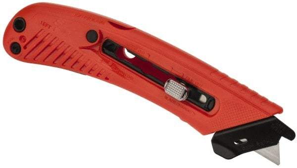 PHC - Retractable Utility Knife - 1-5/8" Blade, Red Plastic Handle, 1 Blade Included - Eagle Tool & Supply