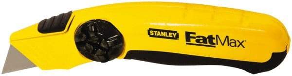 Stanley - Fixed Utility Knife - 2-3/8" Blade, Yellow & Black TPE Handle, 5 Blades Included - Eagle Tool & Supply