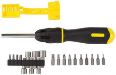 Stanley - 21 Piece Nut Driver, Phillips, Slotted, Square & Torx Screwdriver Set - Bit Sizes: Philips #1 to #3, Nut Driver 7/16, 3/8, 11/32, 5/16, 9/32 & 1/4, Torx T6, T8, T10, T15 & T20 - Eagle Tool & Supply