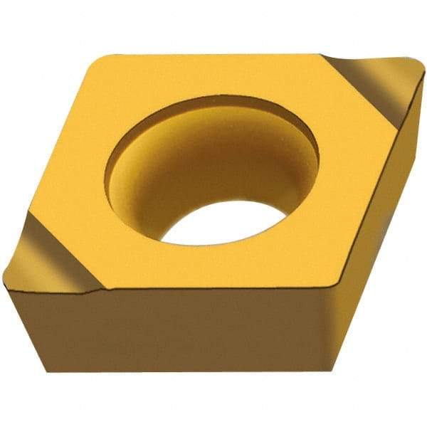 Walter - CCGT21.50.5 X15 Grade WXM15 Carbide Boring Insert - Multilayer TiAlN/TiN Finish, Diamond, 1/4" Inscr Circle, 3/32" Thick, 0.008" Corner Radius - Eagle Tool & Supply