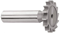 Whitney Tool Co. - 1/2" Diam x 0.02" Face Width, Cobalt, 12 Teeth, Shank Connection Woodruff Keyseat Cutter - Uncoated, 2-1/64" OAL x 1/2" Shank, Straight Teeth - Eagle Tool & Supply