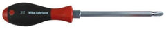 Wiha - #3, 10-11/16" OAL, Demolition Phillips Screwdriver - 6" Blade Length, Ergonomic Handle - Eagle Tool & Supply