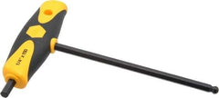 Wiha - 1/4" Hex, T-Handle Cushion Grip, Ball End Hex Key - 150mm OAL, Inch System of Measurement - Eagle Tool & Supply