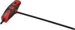 Wiha - 4mm Hex, T-Handle Cushion Grip, Hex Key - 150mm OAL, Metric System of Measurement - Eagle Tool & Supply