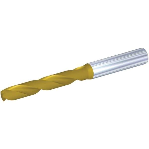 Kennametal - 1/4" 140° Solid Carbide Jobber Drill - Multilayer TiAlN Finish, Right Hand Cut, Spiral Flute, Whistle Notch Shank - Eagle Tool & Supply