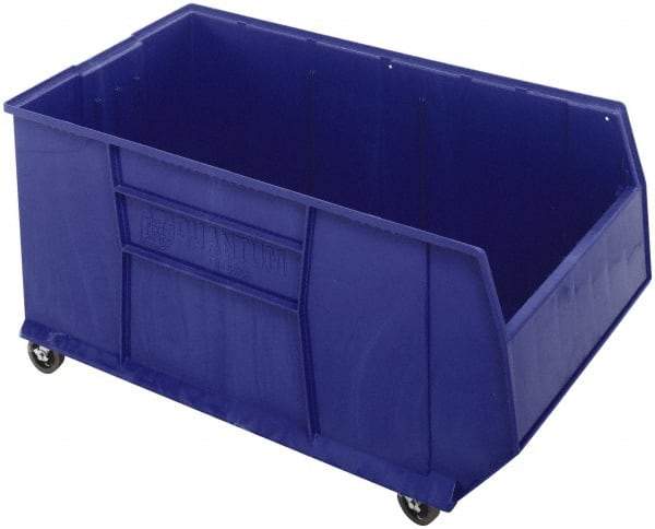 Quantum Storage - 175 Lb. Load Capacity, 41-7/8" Deep, Blue Polypropylene Hopper Stacking Bin - 17-1/2" High x 23-7/8" Wide x 41-7/8" Long - Eagle Tool & Supply