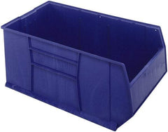 Quantum Storage - 175 Lb. Load Capacity, 41-7/8" Deep, Blue Polypropylene Hopper Stacking Bin - 17-1/2" High x 23-7/8" Wide x 41-7/8" Long - Eagle Tool & Supply