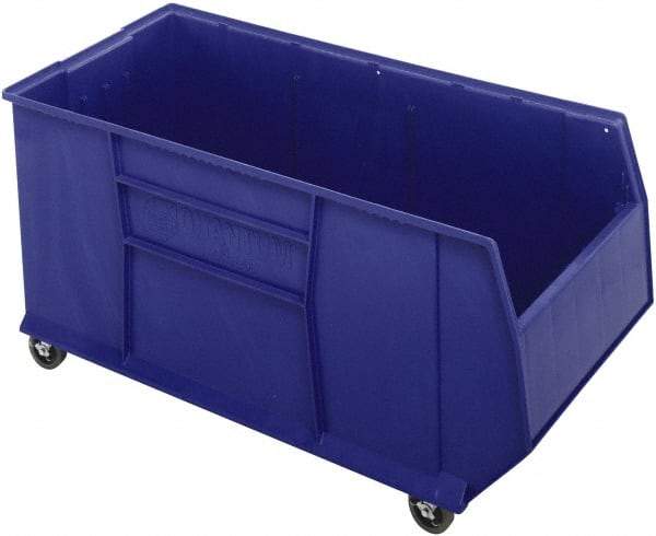 Quantum Storage - 175 Lb. Load Capacity, 41-7/8" Deep, Blue Polypropylene Hopper Stacking Bin - 17-1/2" High x 19-7/8" Wide x 41-7/8" Long - Eagle Tool & Supply