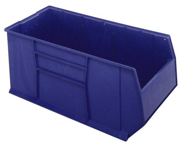 Quantum Storage - 175 Lb. Load Capacity, 41-7/8" Deep, Blue Polypropylene Hopper Stacking Bin - 17-1/2" High x 19-7/8" Wide x 41-7/8" Long - Eagle Tool & Supply