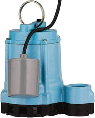 Little Giant Pumps - 4/10 hp, 9 Amp Rating, 115 Volts, Piggyback Mechanical Float Operation, Effluent Pump - 1 Phase, Cast Iron Housing - Eagle Tool & Supply