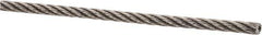 Value Collection - 1' Long, 3/32" Diam, Aircraft Cable - 700 Lb Breaking Strength, Material Grade 316, 7 x 7 Strand Core - Eagle Tool & Supply