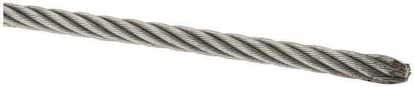 Loos & Co. - 1/4" Diam, Galvanized Steel Wire Rope - 7,000 Lb Breaking Strength, Material Grade Carbon Steel, 7 x 19 Strand Core - Eagle Tool & Supply