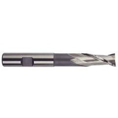 3/4 Dia. x 5-3/8 Overall Length 2-Flute Square End High Speed Steel SE End Mill-Round Shank-Center Cut-Uncoated - Eagle Tool & Supply