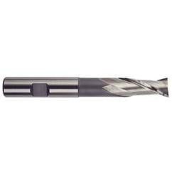 1/2 Dia. x 4 Overall Length 2-Flute Square End High Speed Steel SE End Mill-Round Shank-Center Cut-Uncoated - Eagle Tool & Supply