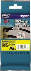 Brother - 1" Wide, Yellow Tape Cassette - For Label Maker - Eagle Tool & Supply