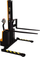 Vestil - 1,500 Lb Capacity, 64" Lift Height, Battery Powered Stacker - 1-1/2" Lowered Height, 42" Fork Length, 58-1/2" Overall Width - Eagle Tool & Supply