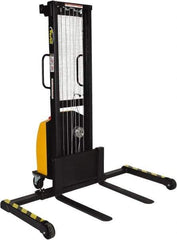Vestil - 770 Lb Capacity, 59" Lift Height, Battery Powered Stacker - 1-9/16" Lowered Height, 30" Fork Length, 45" Overall Width - Eagle Tool & Supply