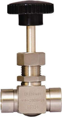 Brennan - 1/4" Pipe, Straight Needle Valve - PTFE Seal, NPT Ends, Stainless Steel Valve, 6,000 Max psi - Eagle Tool & Supply