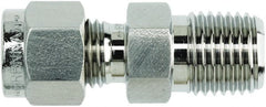 Brennan - 1/4" Tube OD x 1/2 Thread Stainless Steel Compression Tube Male Connector - Eagle Tool & Supply