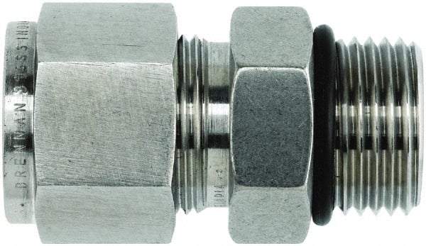 Brennan - 3/8" Tube OD Stainless Steel Compression Tube O-Seal Male Connector - Eagle Tool & Supply