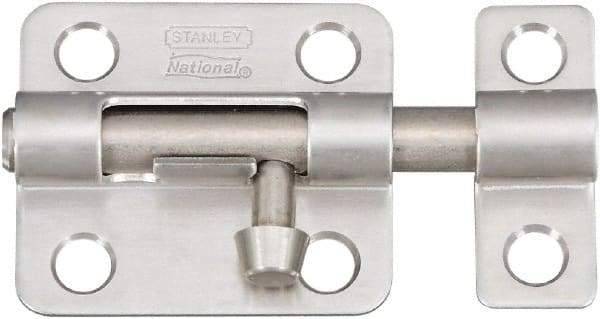 National Mfg. - 2-1/2" Long, 1-1/2" Wide Barrel Bolts - Stainless Steel - Eagle Tool & Supply