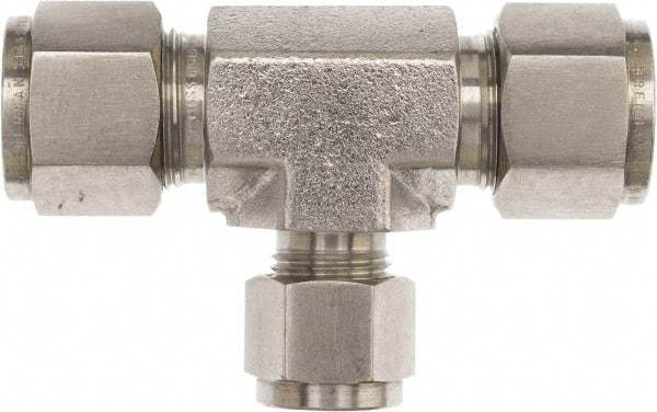 Brennan - 3/8" OD, Stainless Steel Union Tee - Comp x Comp x Comp Ends - Eagle Tool & Supply