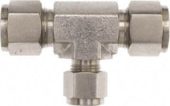 Brennan - 3/8" OD, Stainless Steel Union Tee - Comp x Comp x Comp Ends - Eagle Tool & Supply